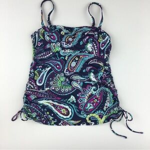 Lands' End Multicolor Paisley tankini